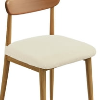 Set of 2 Chair Covers for Dining Chairs, Washable Stretch Chair Seat Slipcovers Cushion Protector for Dining Room Hotel Kitchen Banquet, Beige