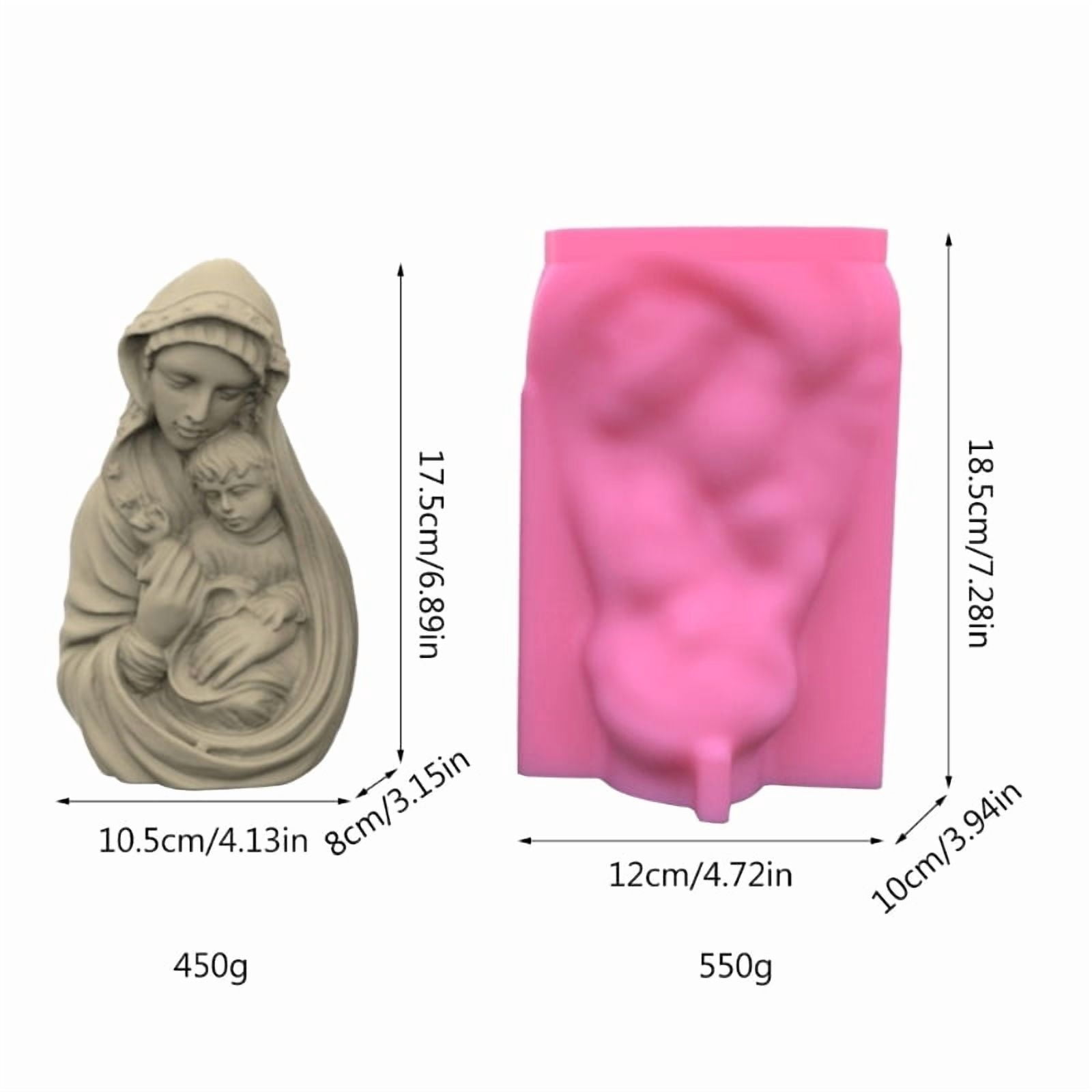 Epoxy Handmade Soap Mold Mary Holds Child Decor Candle Mold for DIY Decoration Making Soap Candle Melt Resin Clay