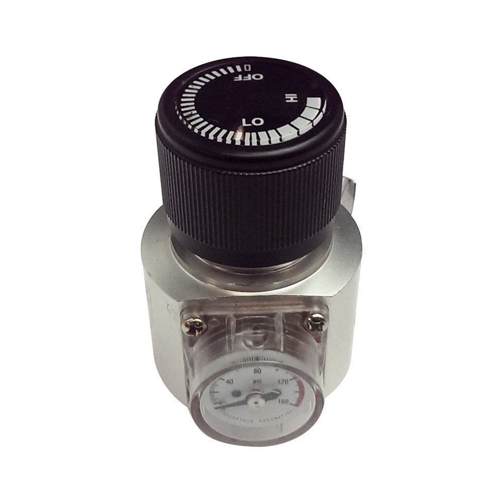 Interstate Pneumatics WRCO2-NC CO2 Cylinder Regulator - Solid Aluminum Body without Belt Clip 125 PSI (for CO2 Cylinders)