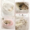 thumbnail image 5 of Herrnalise Cat Bed Round Plush Fluffy Hooded Cat Bed Cave, Cozy for Indoor Cats or Small Dog Beds, Soothing Pet Beds Calm Anti-nxiety Dog Bed, Machine Washable (15 inch, Pink), 5 of 7