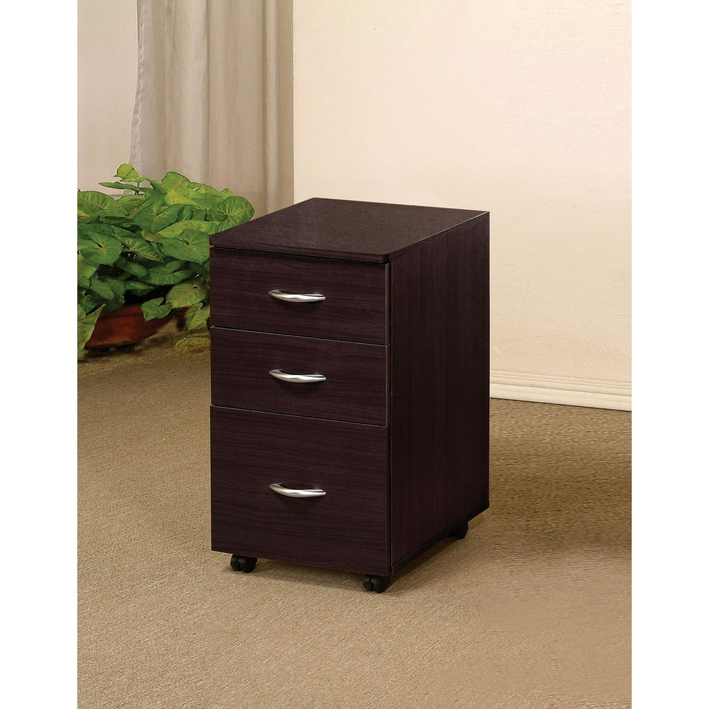 File With 3 Drawers, Espresso Brown