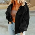 thumbnail image 6 of BiZtdJrK Womens Fleece Zip Up Jacket with Hooded Solid Color Long Sleeve Sweatshirt Jackets Casual Pockets Hoodies Coat Fall Clothes Ofertas Flash Black XXL, 6 of 9