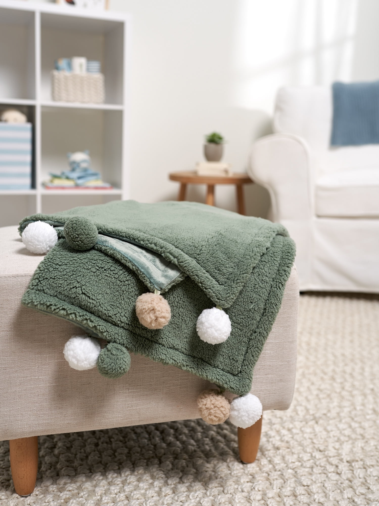 Modern Moments By Gerber Baby Boy Pompom Blanket, Green