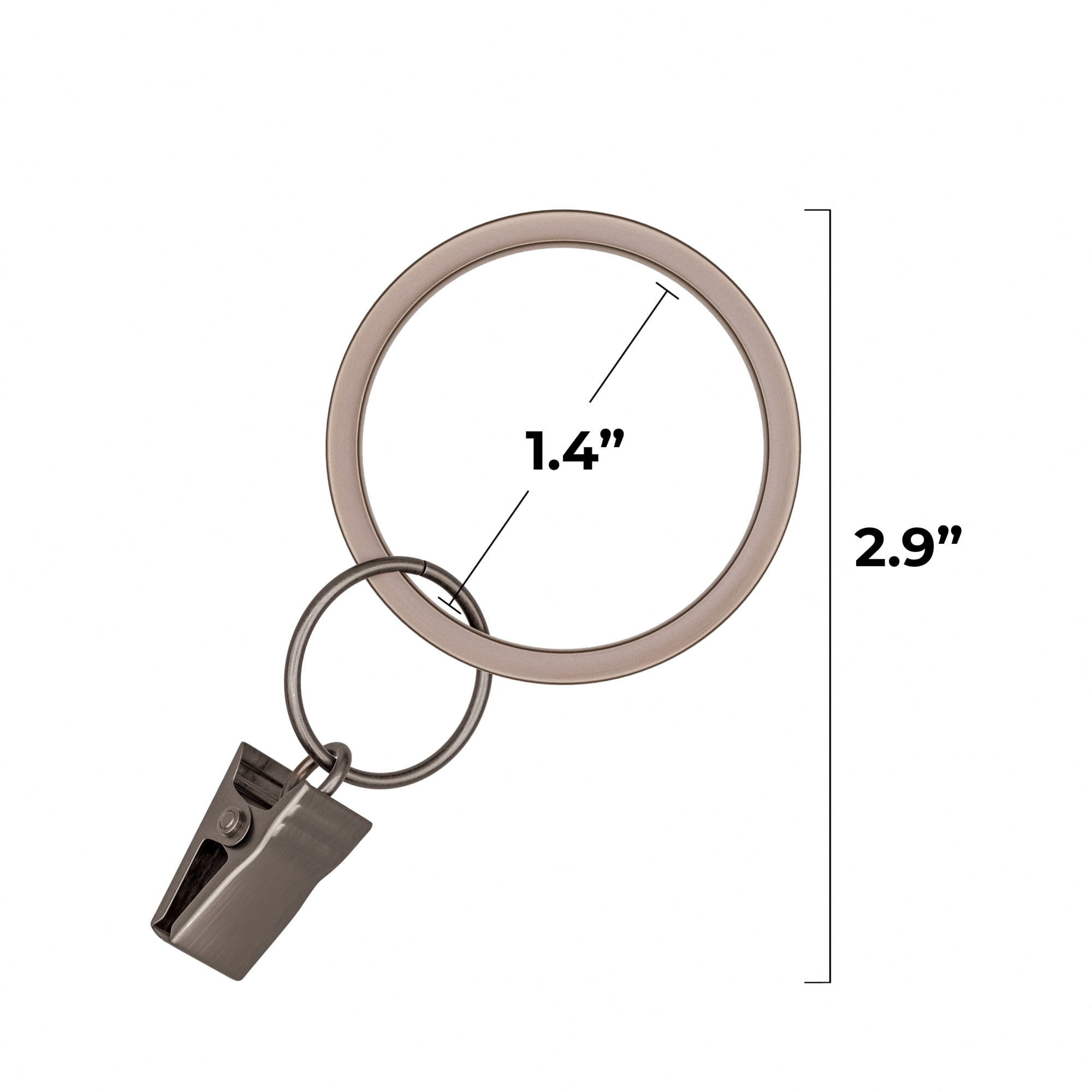(2 pack) Better Homes & Gardens Plated Oil Rubbed Bronze Curtain Clip Rings (7 Pack)