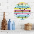 thumbnail image 3 of Dreamtimes Rainbow Striped Wall Clock, 10 Inch Silent Non Ticking Round Clock Oil Painting Clock Easy to Read Clock for Living Room Bedroom Bathroom Home Decor, 3 of 7
