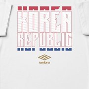 Umbro Men's Korea Stacked Soccer T Shirt (White, S-L)