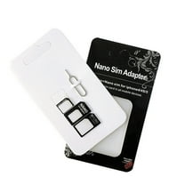 Sim Card Adapter Nano Micro - Standard 4 in 1 Converter Kit with Steel Tray Eject Pin Black