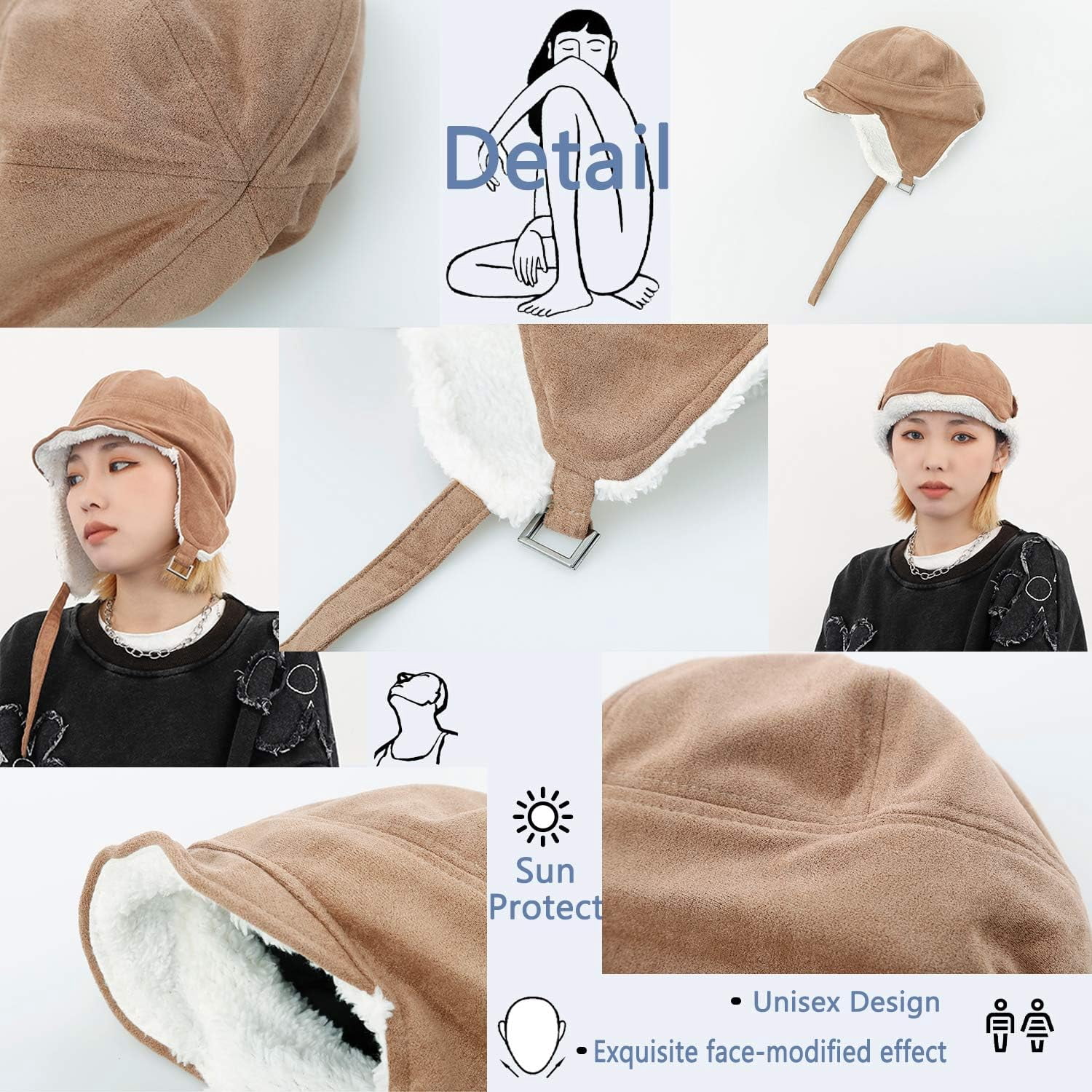YooGuoGuo Unisex Trapper Hat Fleece Winter Warm Trooper Ski Hat Visor Ear Flap Hat Russian Ushanka Cap