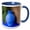 Blue/White, variant on 3drose, Morocco, Marrakech. Majorelle Garden View., 11oz Two-tone Green Mug