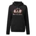 thumbnail image 4 of IROINNID Women's Long Sleeve Hoodie Mid-Length Print Stylish Pullover Tops Sweatshirt, Black, 4 of 6