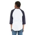 thumbnail image 2 of Shaka Wear Adult 6 oz., 3/4-Sleeve Raglan T-Shirt M WHITE/ NAVY, 2 of 2