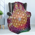 thumbnail image 4 of Geometry Soft Flannel Fleece Throw Blanket, Symbolic Abstract Shapes Mathematics and Digital Print, Cozy Plush for Indoor and Outdoor Use, 50" x 60", Multicolor, by Ambesonne, 4 of 5
