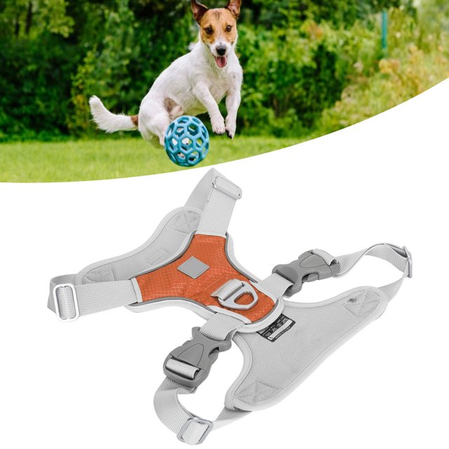 Dog Harness,No Pull Pet Harness With 2 Leash Clips, Adjustable Breathable Pet Harness With Reflective Trim Step In,Reflective Outdoor Pet Oxford Vest,for Cat Dog Outdoor Walking
