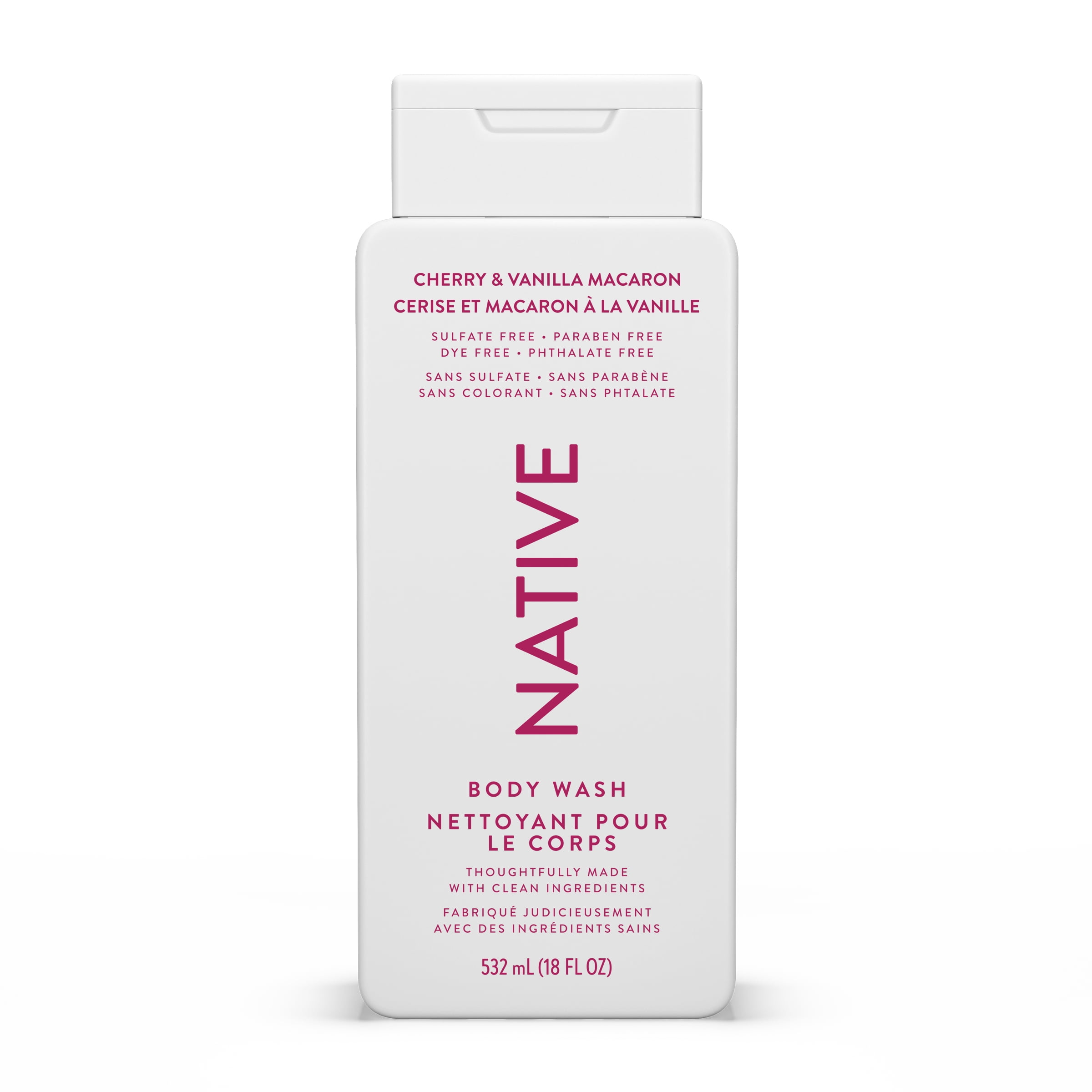 Native Natural Body Wash, Cherry Vanilla & Macaron, Sulfate Free, Paraben Free