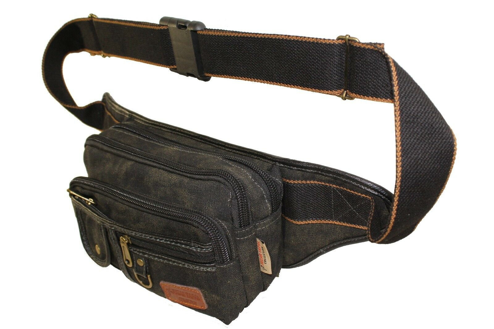 Canvas Army Fanny Pack Big & Tall Travel Hip Pouch Moon Belly Purse - Large