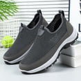 thumbnail image 5 of Domuza Mens Thick-Soled Mesh Breathable Casual Shoes Slip-On Soft Sole Sports Shoes with Ortho Arch Support Anti-Slip Properties Suitable Gray 9 (EU-43), 5 of 7