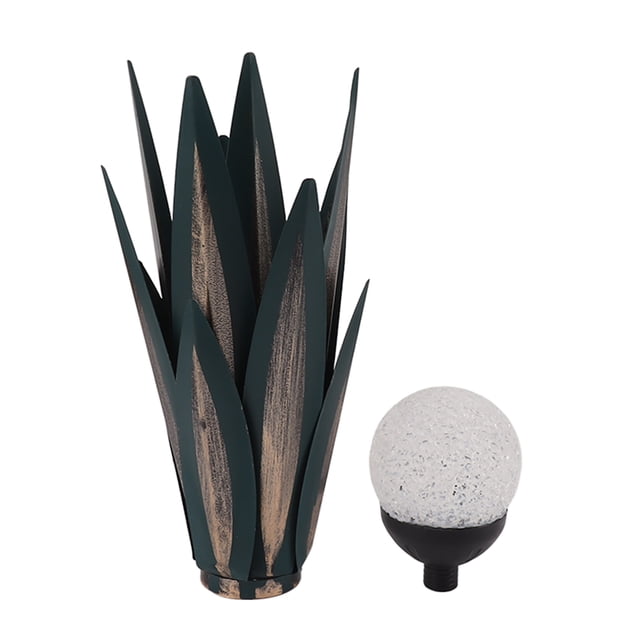 Escultura de arte de tequila con hierro claro colorido, verde oscuro, escultura de arte de agave de metal de 300 mAh para sala de estar