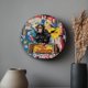thumbnail image 5 of Reloj de pared con diseño de mono de Banksy de 30 cm, funciona con pilas, diseño de grafiti, silencioso, sin tictac, decorativo., 5 of 9