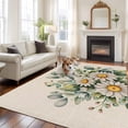 thumbnail image 2 of Daisy Flower Area Rugs 5'x8', Washable Small Throw Rugs for Classroom Bedroom, Vintage Farmhouse Rustic Floral Plant Indoor Outdoor Rug Non-Slip Low Pile Carpet Runner Reversible Floor Mats, 2 of 8