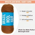 thumbnail image 3 of 2/4/8 Rolls Brazilian Wool Hair for Braiding Acrylic Hand Knitting Wool Yarn for Soft Locs Crochet Hair Jumbo Braids Twist Braiding Hair Extensions, 3 of 5