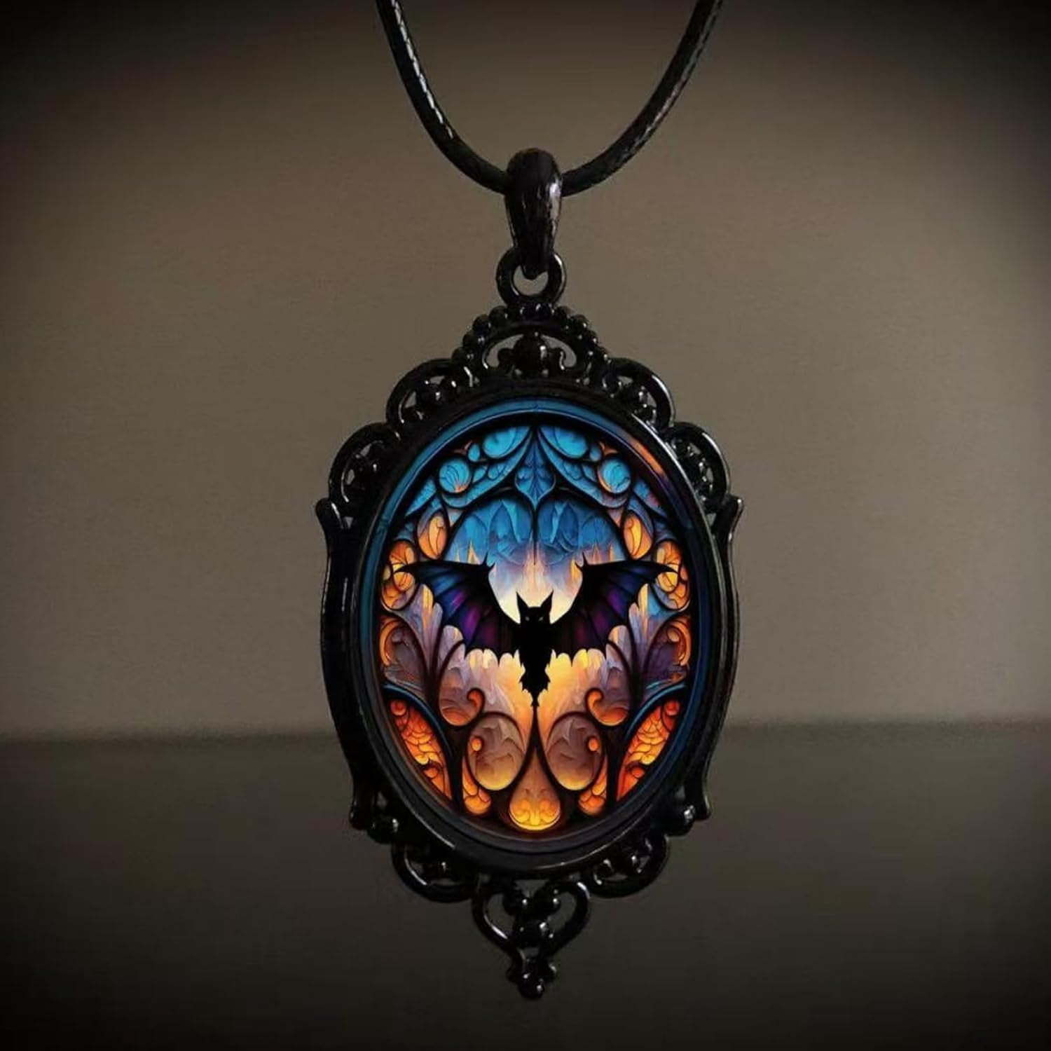 Collier Halloween Chauve-Souris Noir - Bijou Gothique Rétro Pour Hommes Et Femmes