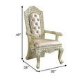 thumbnail image 5 of Leatherette Armchair with Scrolled Floral Tall Back, Set of 2, Gold, 5 of 5
