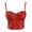 Red, variant on Women's Faux Leather Bustier Crop Top Push Up Corset Tops Bra Slim Underwire Supportive Cami Bralette