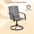thumbnail image 3 of Gymax Patio Swivel Chairs Set of 2 w/ High Back & Round Metal Base for Backyard, 3 of 8