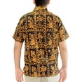 thumbnail image 2 of HAPPY BAY Men's Hawaiian Shirt Camp Beach Shirts Casual Short Sleeve Button Down Collar Shirts for Men L Batik, Yellow, 2 of 3