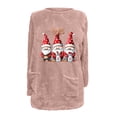 thumbnail image 5 of Feancey Christmas Loungewear for Women Fuzzy Fleece Pajama Tops Cute Gnomes Printed Graphic Sweatshirts Oversized Casual Pullovers with Pockets Pink L, 5 of 5
