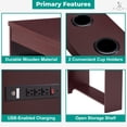 thumbnail image 6 of Naomi Home Jade Modern Nightstand with Charging Station | End Table with USB Ports & Outlets | Narrow Side Table for Bedroom & Living Room - Cherry, 6 of 16