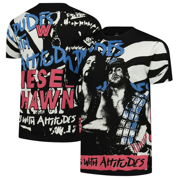 Men's Ripple Junction Black 2 Dudes with Attitudes All-Over Print T-Shirt