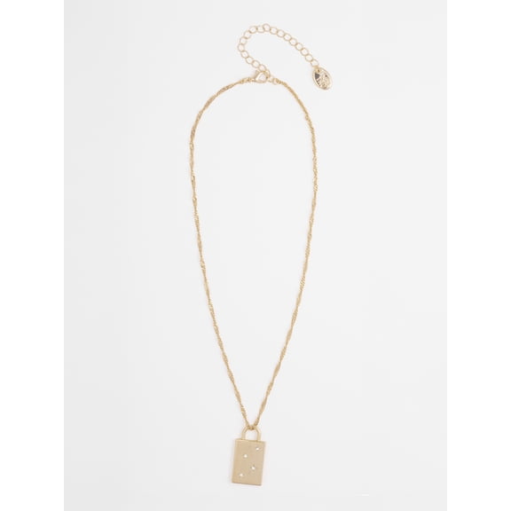 Time and Tru Women's Goldtone, Know Your Worth Lock Necklace