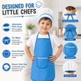 thumbnail image 4 of Rirool Kids Chef Set, 11-Piece Blue Polka Dot Cooking and Baking Pretend Play Kit with Apron, Hat, Oven Mitt, Pot Holder, Whisk, Wooden Tools and 4 Cookie Cutters for Boys and Girls Ages 3-6, 4 of 8