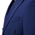 thumbnail image 4 of Beauty-Emily Men's Classic Double-Breasted Suit Set – Slim Fit 2-Piece Blazer & Pants, Formal Business Suit for Office, Wedding & Events, 4 of 11