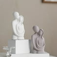 thumbnail image 2 of European-style creative couple's ceramic figurine, simple living room decoration, romantic gift., 2 of 7