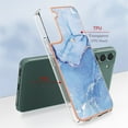 thumbnail image 6 of Designed for Samsung Galaxy S24 Marble Case, Ultra Thin Girls Women Plating Marble Designed Flexible Soft TPU IMD Marble Protective Case Cover for Samsung Galaxy S24 - Blue, 6 of 8