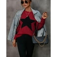 thumbnail image 4 of Sweaters for Women Long Sleeve Crewneck Pullover Sweaters with Bust and Cuffs Stars Patchwork Jumper Tops Shermie, 4 of 6