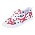 thumbnail image 4 of Rokment 4th of July Independence Day Low Top Fashion Sneakers for Women Patriotic Canvas Spring Fall Casual Comfortable Walking Flat Tennis Shoes Red Size 9.5, 4 of 5