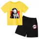 thumbnail image 3 of Conjunto de camiseta y pantalones cortos con estampado de Kamado Nezuko de Demon Slayer para adolescentes y niños, ropa de manga corta para niños y niñas, 3 of 5