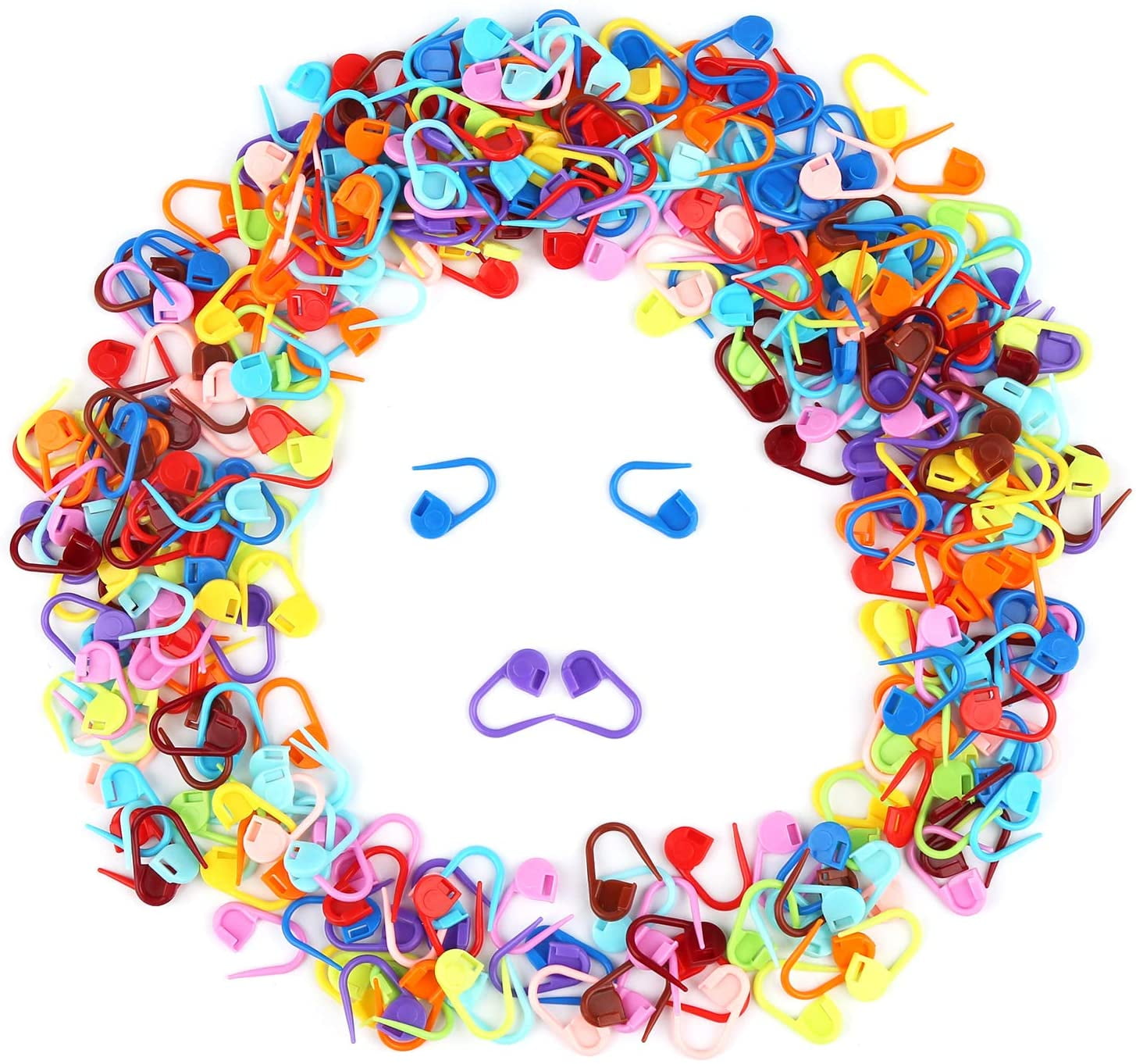 JESOT 300Pcs Crochet Stitch Markers, Colorful Locking Stitch Markers
