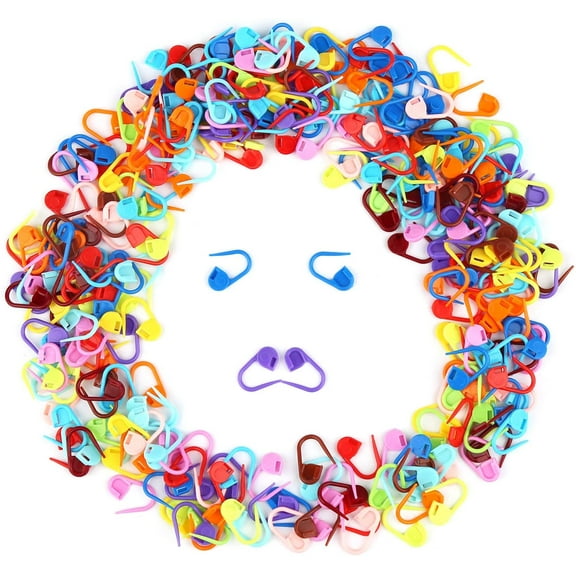 JESOT 300Pcs Crochet Stitch Markers, Colorful Locking Stitch Markers Plastic for DIY Craft