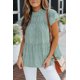 thumbnail image 1 of ABPHQTO Top de mujer con volantes y lunares de guepardo verde, 1 of 5