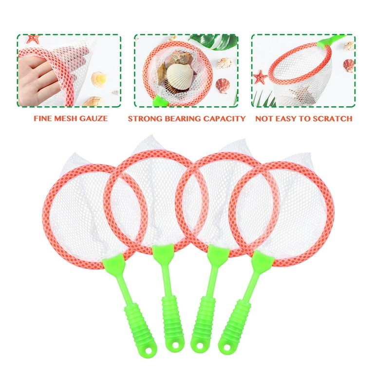 Plastic Fishing Nets 4pcs Children's Plastic Large Fishing Nets Durable Kids Bug Catcher Nets Insect Collecting Net Bath Toy Adventure Tool Child Park