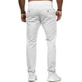 thumbnail image 4 of MRULIC jeans for men Slim Waist Full Trousers Men's Casual Solid Mid Pocket Length Fashion Pant Men's pants Men Casual Pants White + XL, 4 of 9