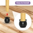 thumbnail image 3 of Flyshop 4pcs Flexible PVC Chair Leg Caps with Felt Pads Round Furniture Table Feet Covers Black Hardwood Floor Protector, Fits for 1-9/16" to 1-13/16" (40 to 45 mm), 3 of 6