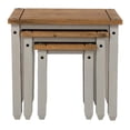 thumbnail image 2 of Bridge Brazil Wood Nest of 3 Tables Corona Collection | Furniture Dash Gray wash stain, tops in antique brown color stain, 2 of 5