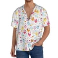 thumbnail image 1 of Balery Cute Owl Camisa Casual de Manga Corta con Botones para Hombre, Texturizada, Estilo Cubano, para Playa, Verano-XX-Large, 1 of 5