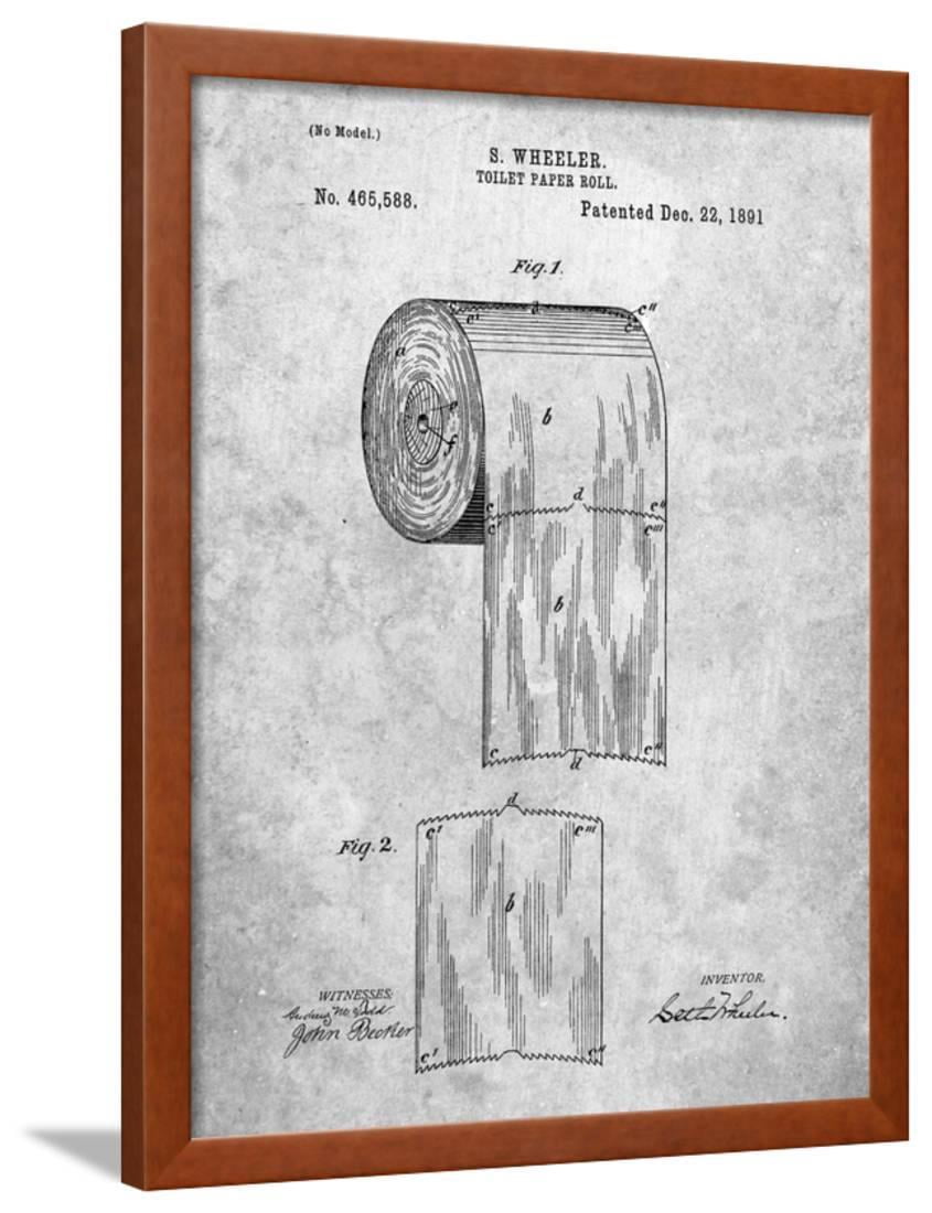 Toilet Paper Patent Framed Print Wall Art By Cole Borders - Walmart.com