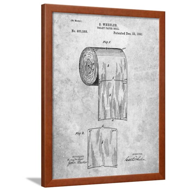 Toilet Paper Patent Framed Print Wall Art By Cole Borders